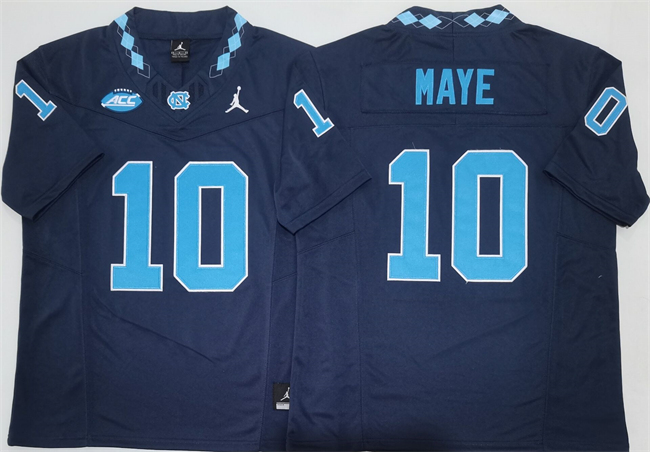Men's North Carolina Tar Heels #10 Drake Maye Navy F.U.S.E.  Limited College Stitched Jersey